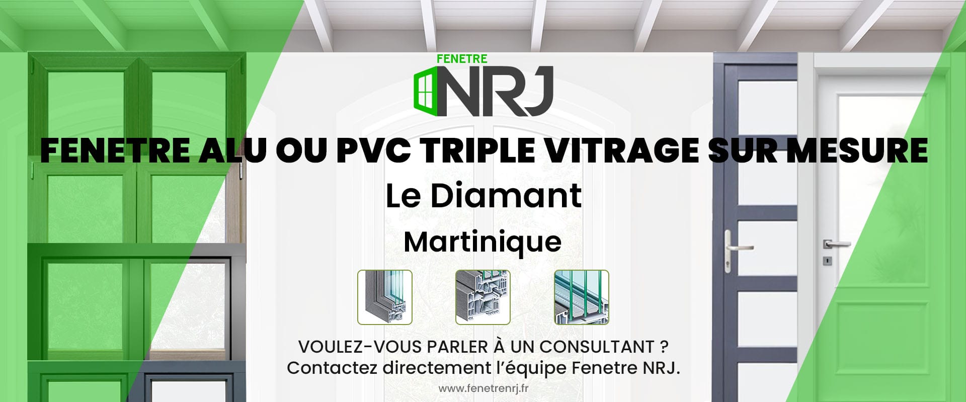 Fenetre alu ou PVC triple vitrage sur mesure Le Diamant Martinique Fenetre alu ou PVC triple vitrage sur mesure Martinique Le Diamant