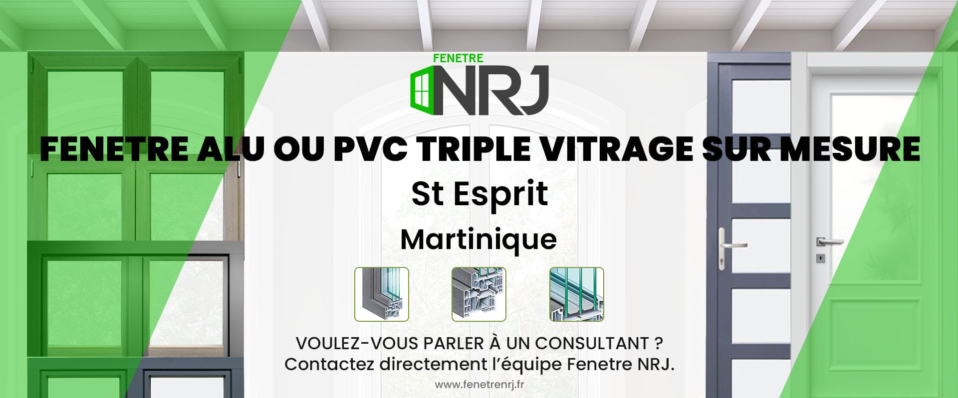 Fenetre alu ou PVC triple vitrage sur mesure St Esprit Martinique Fenetre alu ou PVC triple vitrage sur mesure Martinique St Esprit